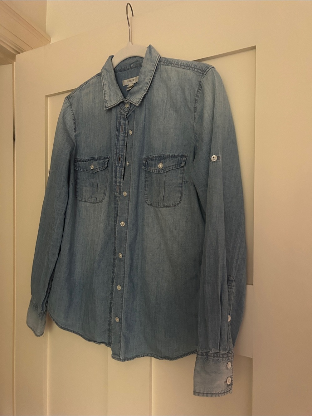 J. Crew Light Wash Denim Button-Up Shirt